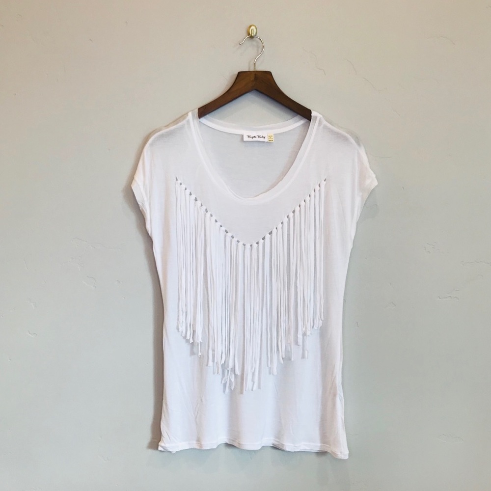 BRIGITTE BAILEY Tassel Tie White T-Shirt